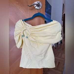 Zara Yellow Off-Shoulder Top